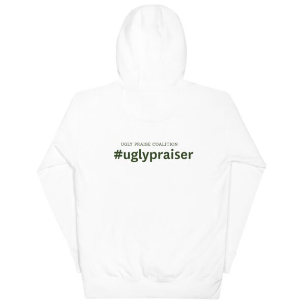 Undignified Worshiper Unisex White Hoodie - Image 2